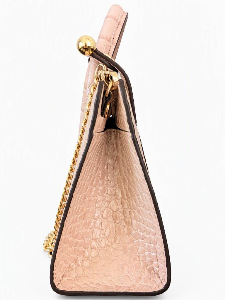 Euc Strathberry Nano Tote Peony Pink Croc Embossed — image 4 of 6